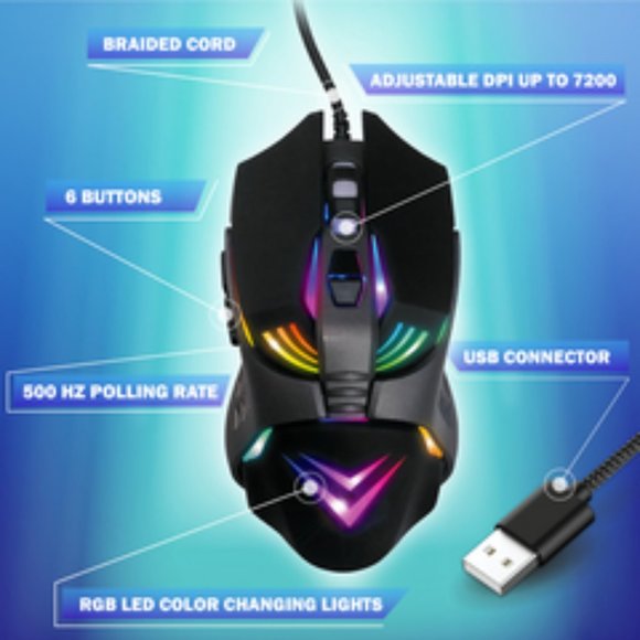 Computers, Laptops & Parts Bugha Exclusive Led Gaming Mouse 7key720